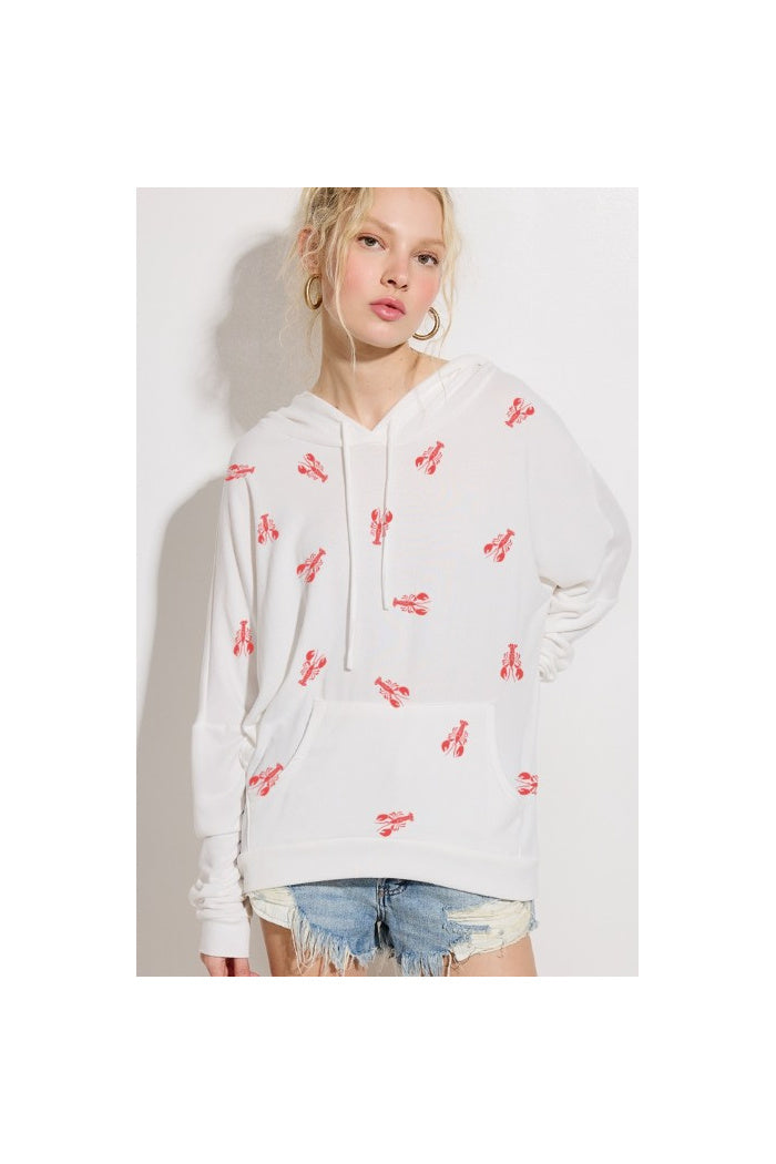 Lobster Pattern Print Men Long Robe