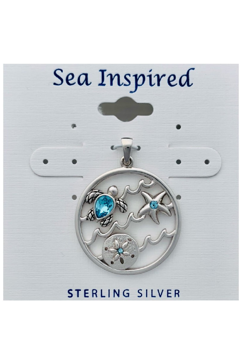 Sterling Silver Sealife Necklace with Turtle, Sand Dollar, Starfish ...